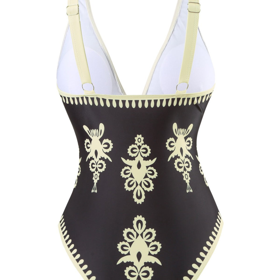 Damen Einteiler Badeanzug mit elegantem Wickelrock EB