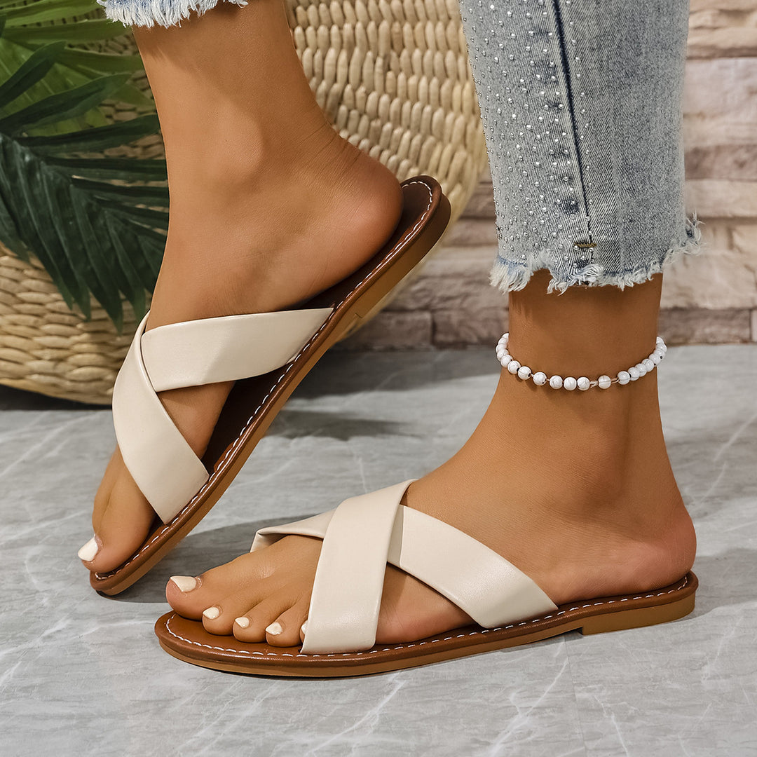 Damen Riemchen-Sandalen mit geschmackvollem Kreuzriemen-Design EB