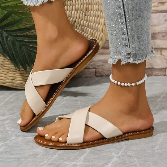 Damen Riemchen-Sandalen mit geschmackvollem Kreuzriemen-Design EB