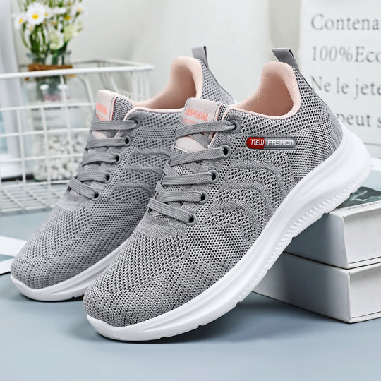 Damen Sportliche Sneakers mit atmungsaktivem Mesh-Obermaterial und dämpfender Laufsohle EB