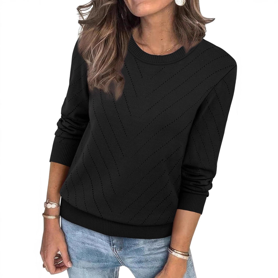 Damen eleganter gestreifter Pullover EB