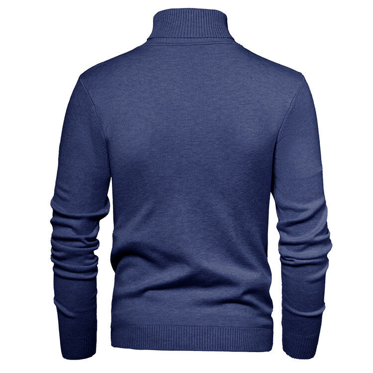Herren eleganter Rollkragenpullover aus feiner Merinowolle EB