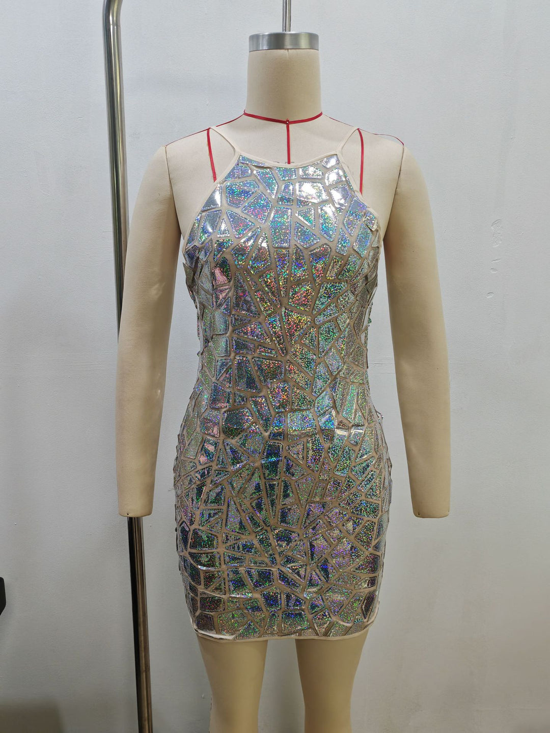 Damen Funkelndes Partykleid mit asymmetrischem Schnitt und glitzerndem Design EB