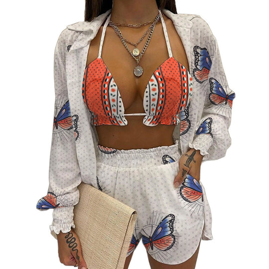 Damen Bikiniset mit floralem Druck und lässigem Schnitt EB
