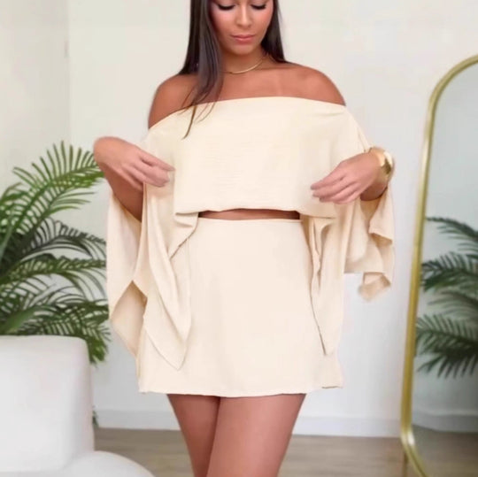 Damen luftiges Wickeloberteil mit asymmetrischem Schnitt EB