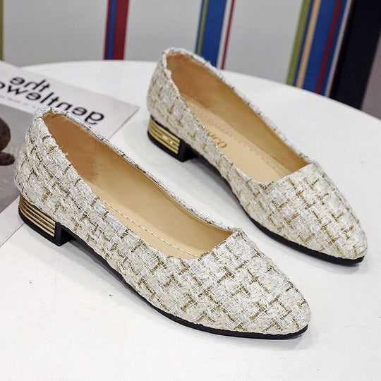 Damen Ballerinas mit schicker Struktur und modernem Absatz EB