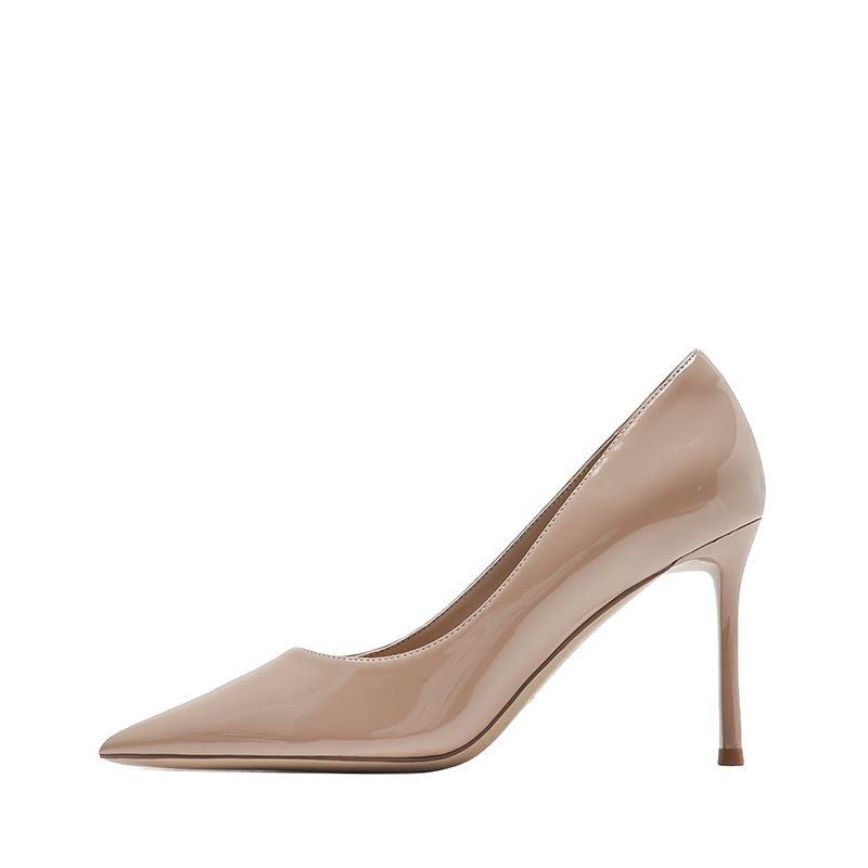Damen spitze High Heel Pumps mit glänzender Oberfläche EB