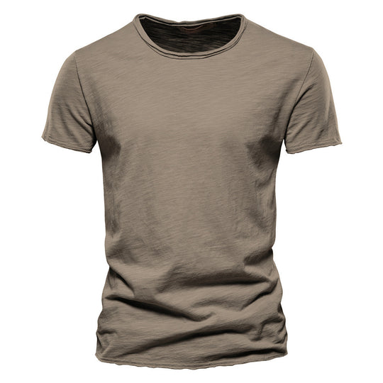 Herren nan leichtes Baumwolljersey Kurzarmshirt mit V-Ausschnitt und schmaler Passform EB