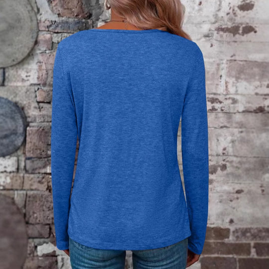 Damen langärmliges Shirt mit Kreuz-Ausschnitt EB