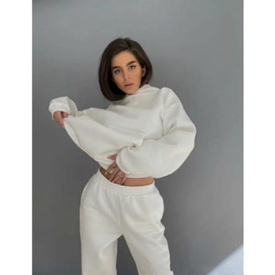 Damen lässiger Kapuzenpullover und Jogginghose Set EB
