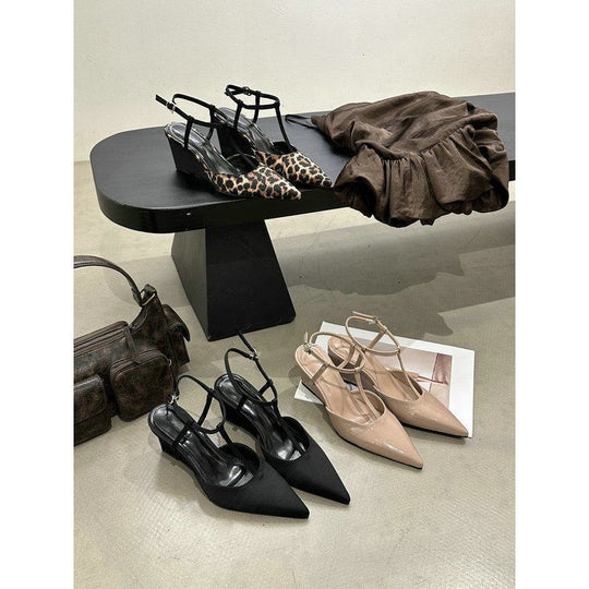 Damen schicke Slingback Pumps mit modischem Keilabsatz EB