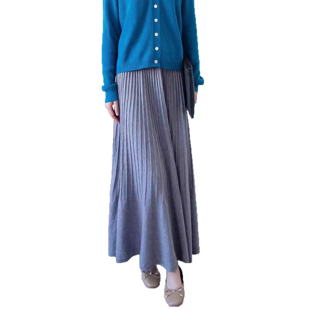 Damen eleganter Faltenrock mit hohem Bund EB