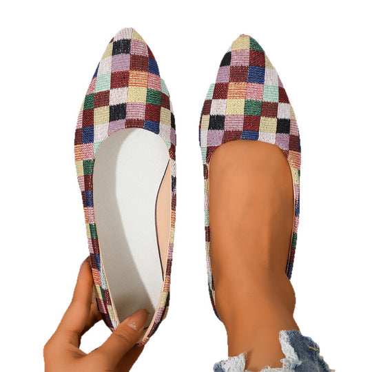 Damen Bunte Ballerinas mit komfortablem Fußbett und modischem Design EB