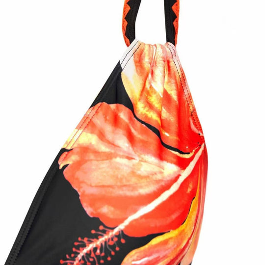 Damen Einteiliger Badeanzug mit floralem Design und geschmackvollem Bindeträgersystem EB