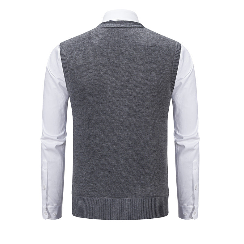 Herren modische Strickweste mit Karomuster EB