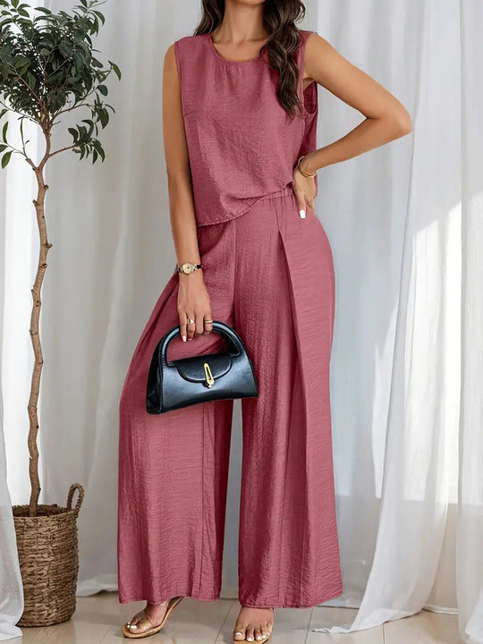 Damen weiches Oberteil und elegante weite Hose EB