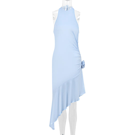 Damen asymmetrisches Wickelkleid mit zarten Rüschendetails EB