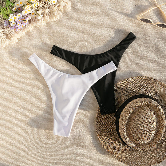 Damen Hochgeschnittener Bikini mit seitlichen Bindebändern EB
