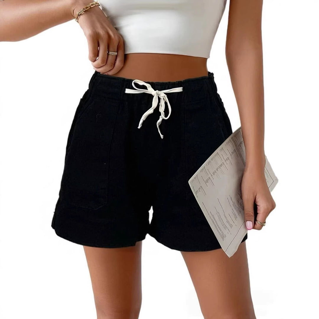 Damen Legere Denim-Shorts mit elastischem Bund EB