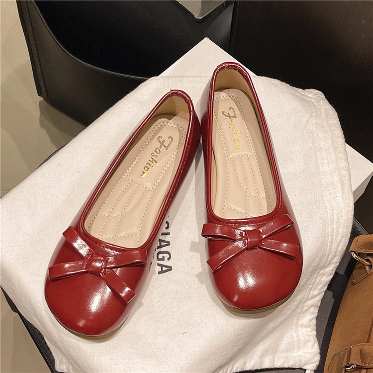 Damen elegante Ballerinas mit zierlichem Schleifenakzent EB