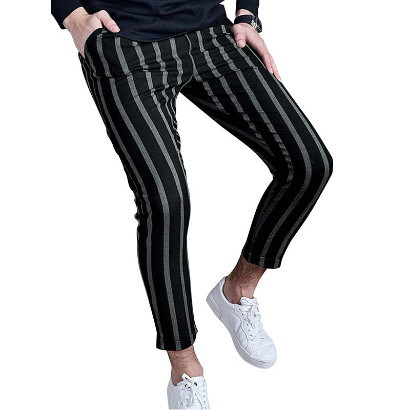 Herren Freizeithosen im modernen Streifenlook mit elastischem Bund EB