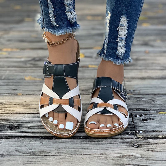 Damen eleganten Freizeitsandalen mit verstellbarem Riemen und ergonomischer Fußbettung EB