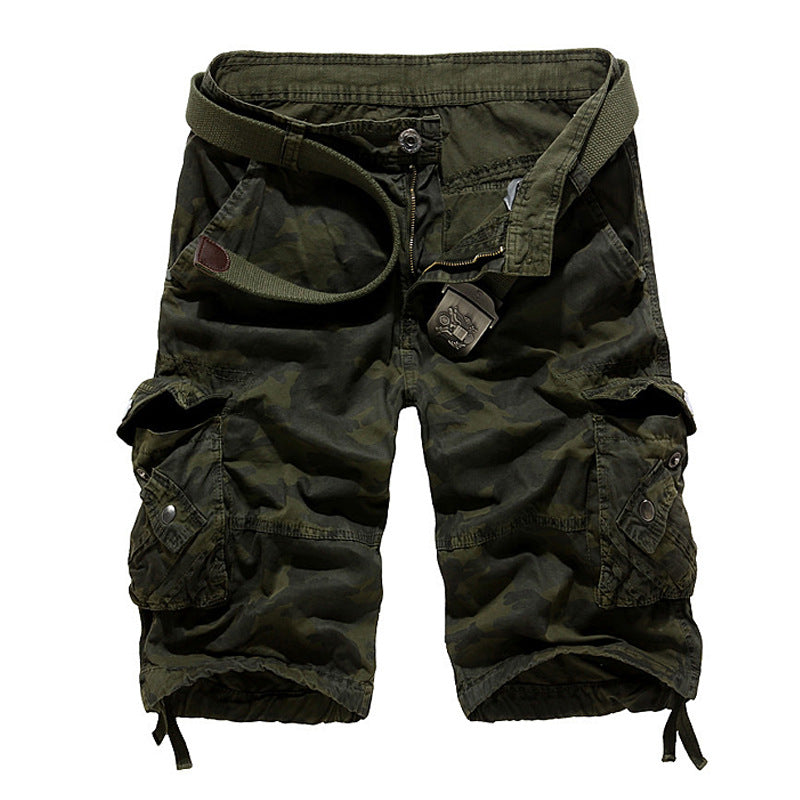 Herren Camo Cargo-Shorts mit mehreren Taschen und verstellbarem Bund EB