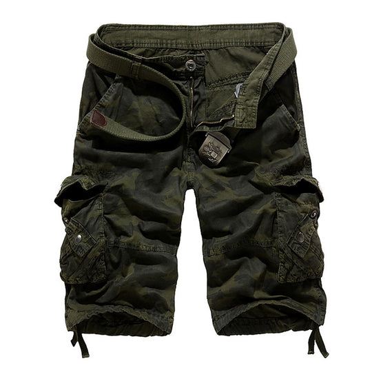 Herren Camo Cargo-Shorts mit mehreren Taschen und verstellbarem Bund EB