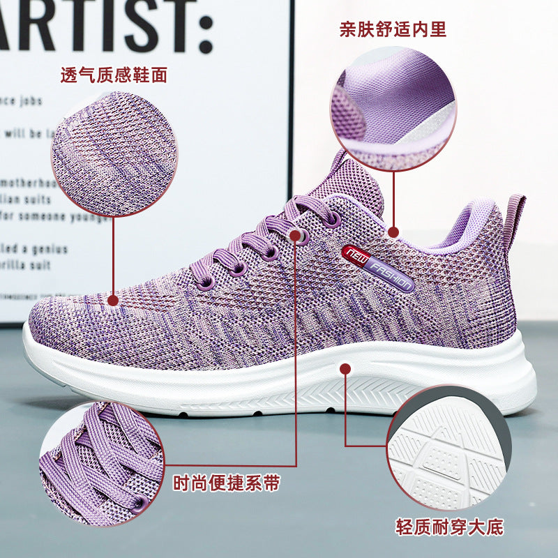 Damen Leichte Fitness Sneakers mit atmungsaktivem Mesh-Obermaterial EB