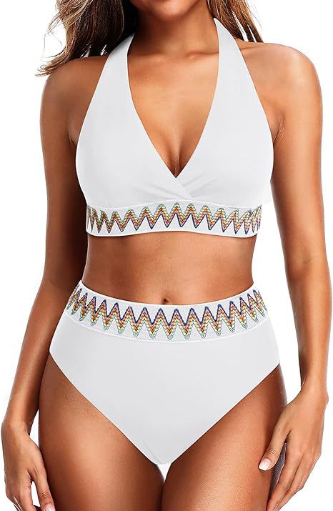 Damen Sportlicher hochtaillierter Bikini EB