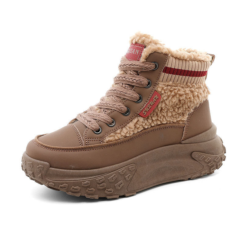 Damen Sportliche Winter Sneaker mit kuscheligem Innenfutter und rutschfester Laufsohle EB
