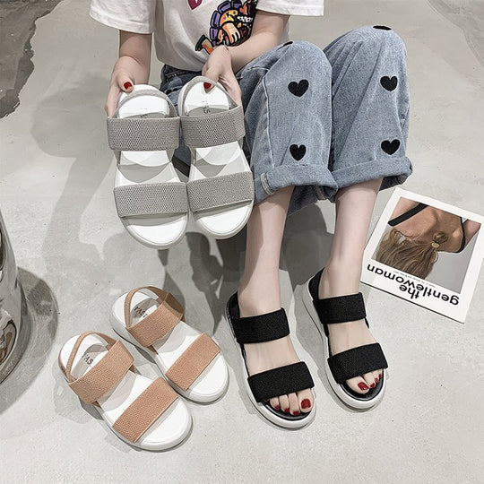 Damen Komfortable Sandalen mit atmungsaktiven Riemen und rutschfester Sohle EB