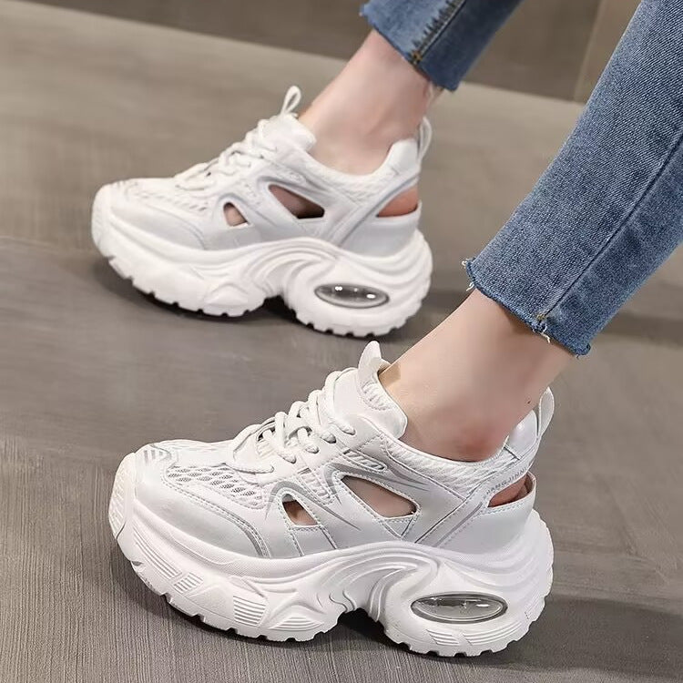 Damen Sportliche Sneakers mit atmungsaktiver Netzstruktur und gepolstertem Innenfutter EB