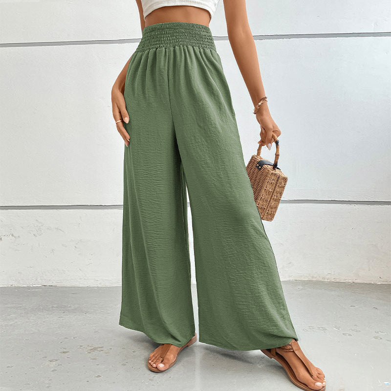 Damen Weit geschnittene Sommerhose mit elastischem Bund EB