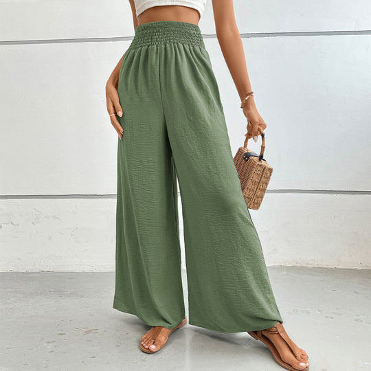Damen Weit geschnittene Sommerhose mit elastischem Bund EB