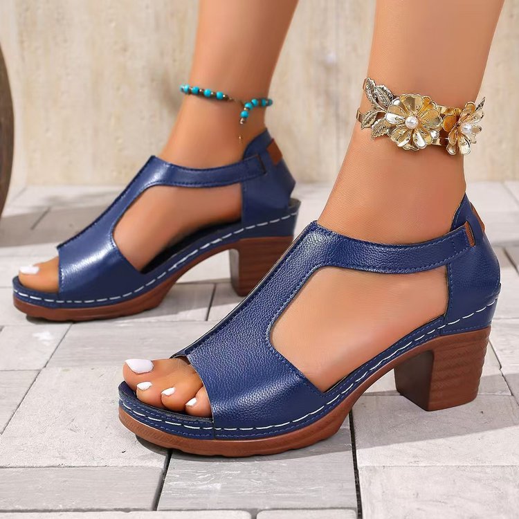 Damen Komfortable Offene Sandalen mit modischen Cut-Outs EB