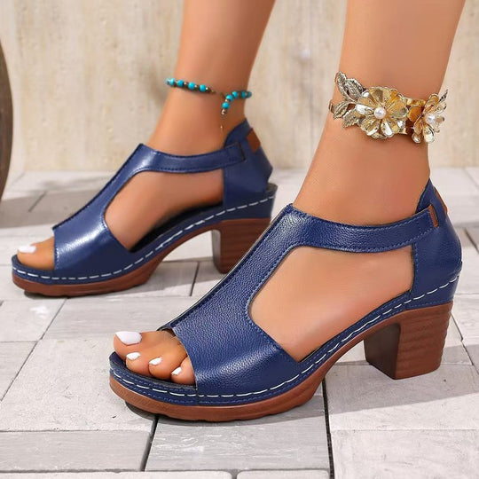 Damen Komfortable Offene Sandalen mit modischen Cut-Outs EB