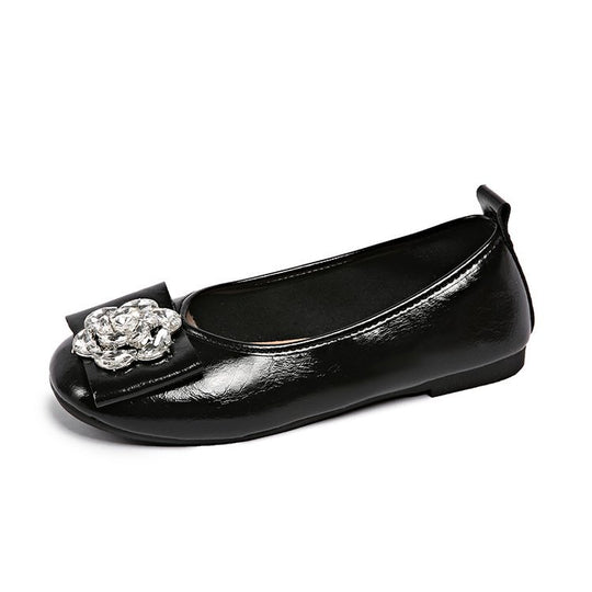 Damen Ballerinas mit eleganter Schleifenverzierung und funkelndem Schmuck EB