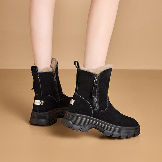 Damen Warme Winterstiefel mit durchgehendem Futter und robustem Reißverschluss EB
