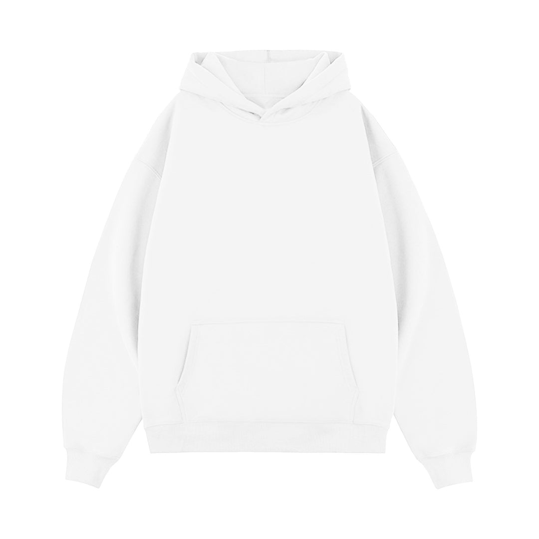 Unisex minimalistischer Oversize-Kapuzenpullover mit gedoppelter Kapuze, tiefer Schulter und breitem Rippbund EB