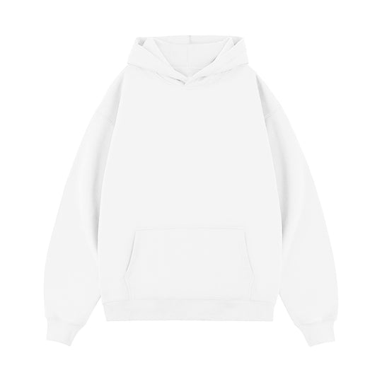 Unisex minimalistischer Oversize-Kapuzenpullover mit gedoppelter Kapuze, tiefer Schulter und breitem Rippbund EB