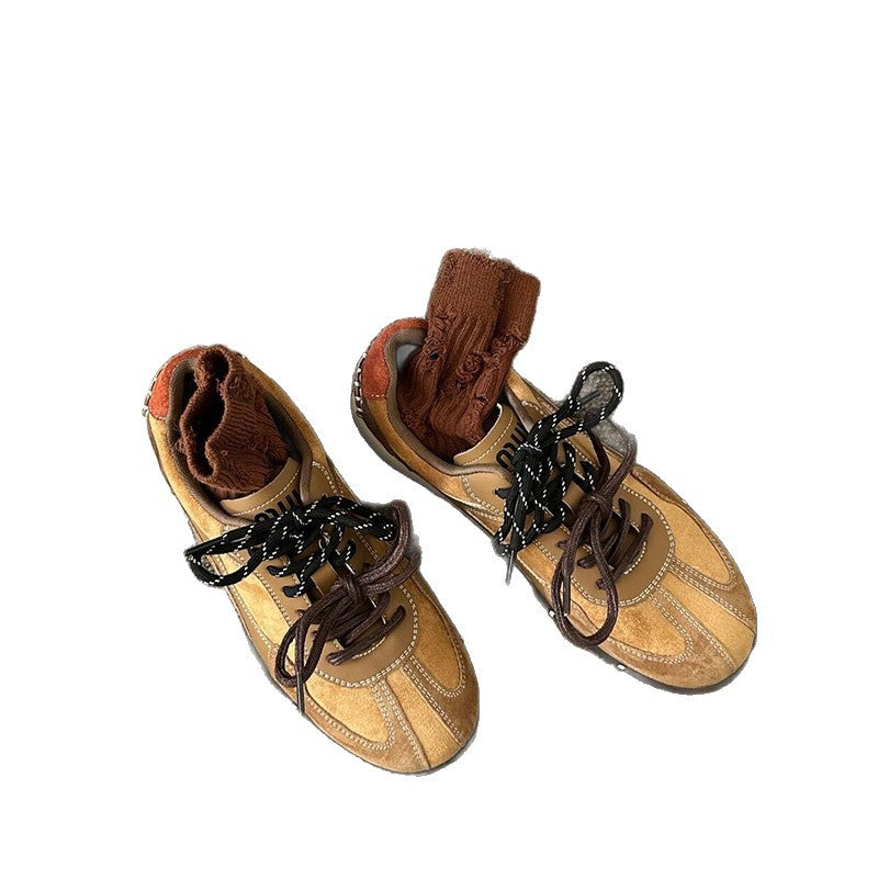 Damen modische Sneakers mit strapazierfähigem Wildleder und atmungsaktiver Sohle EB