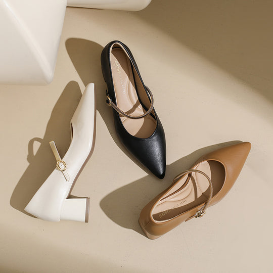 Damen Slingback-Pumps mit elegantem Riemen und komfortablem Blockabsatz EB