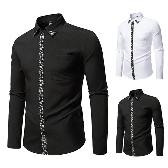 Herren Hemd mit floralem Design und eleganter Knopfleiste EB