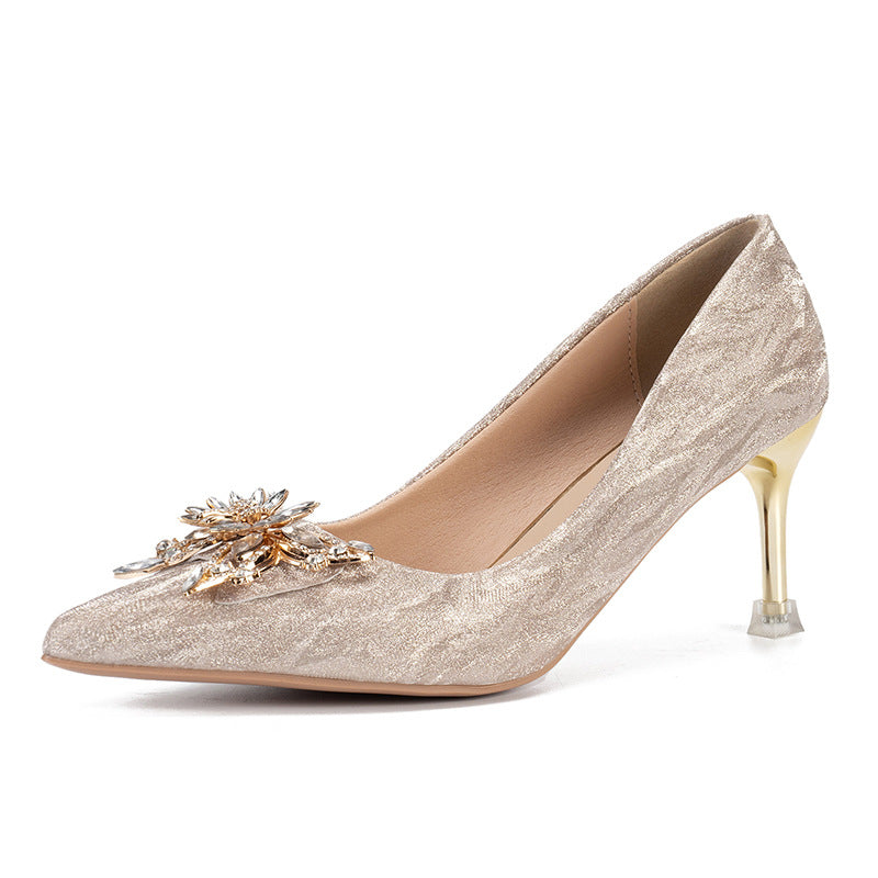 Damen Elegante High Heels mit funkelndem Schmuckdetail EB