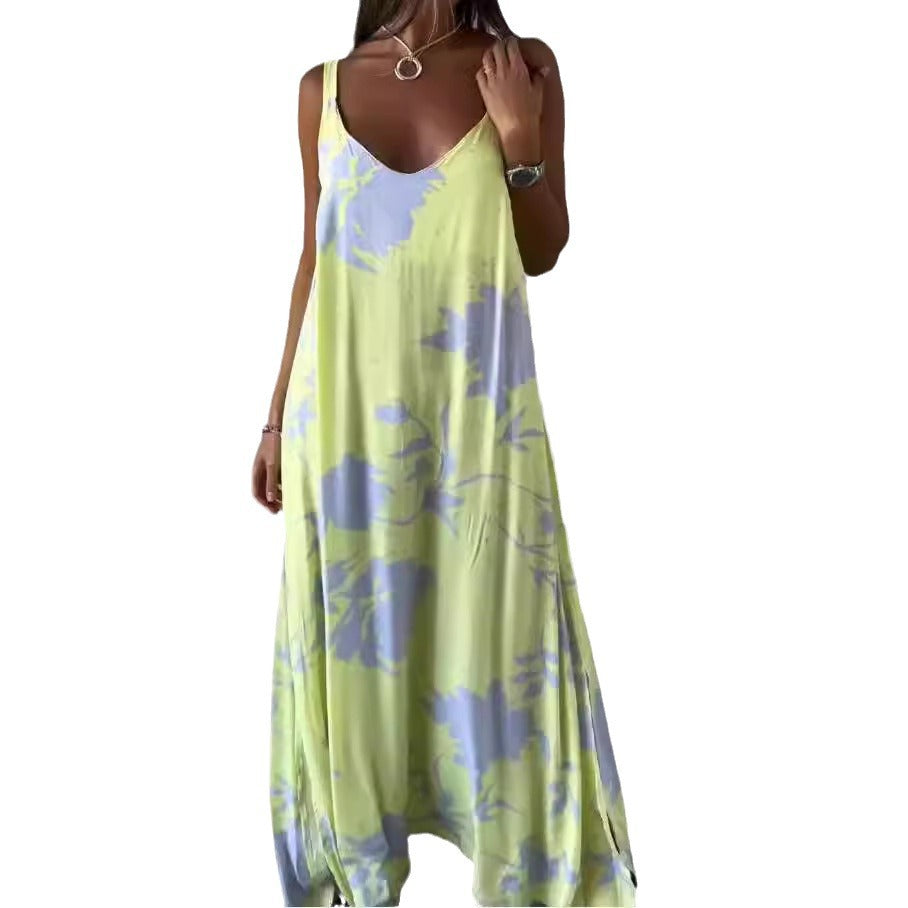 Damen Maxikleid mit floralem Design und fließendem Schnitt EB