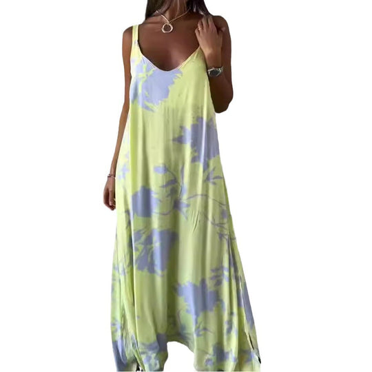 Damen Maxikleid mit floralem Design und fließendem Schnitt EB