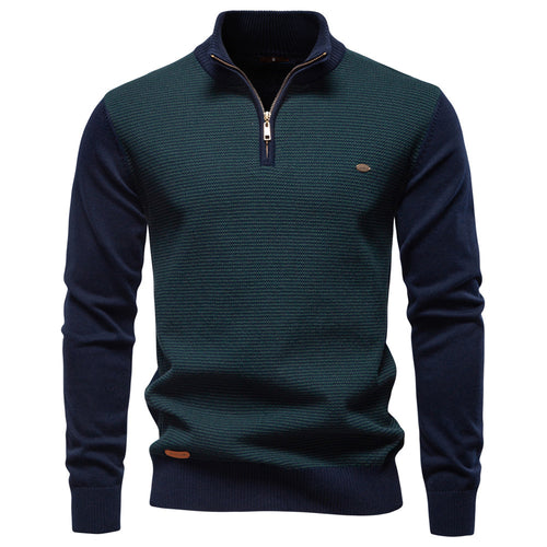 Herren Stehkragenpullover mit strukturiertem Muster EB