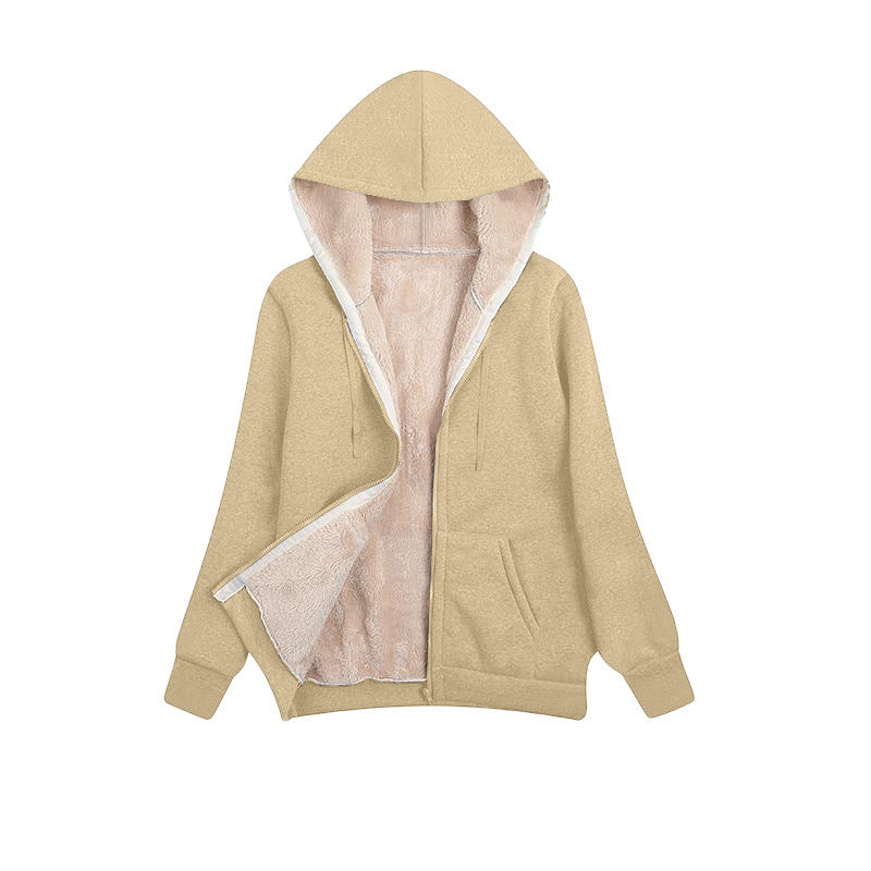 Damen Kuschelige Fleecejacke mit hohem Kragen und praktischem Reißverschluss EB