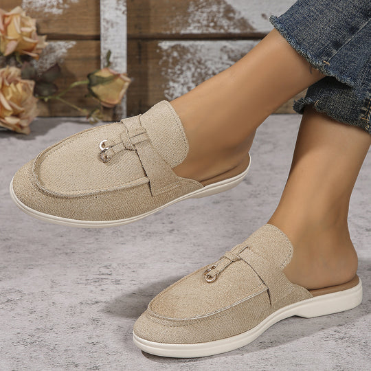 Damen Mokassin-Pantoletten mit elegantem Design und hochwertiger Oberflächenstruktur EB